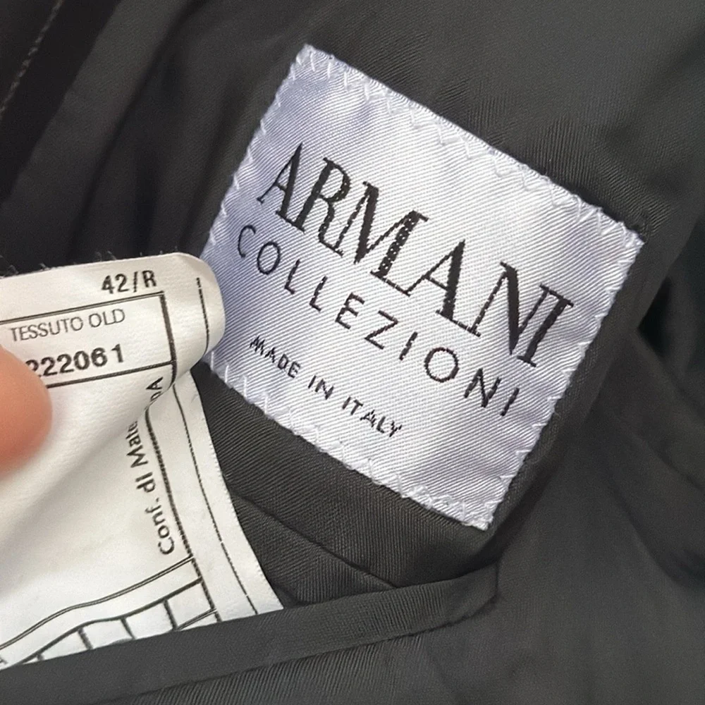 Armani Collezioni pin stripe suit jacket, size 42R